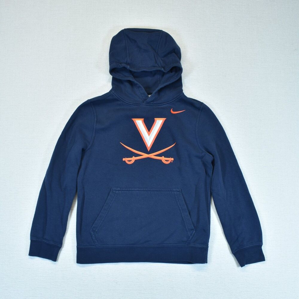 Nike Boys Club Fleece Pullover Youth University Of Virginia Sweatshirt Navy M